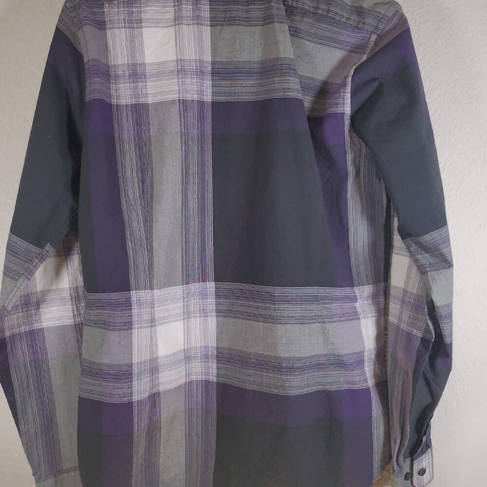 Express Men's Dress Shirt in Black and Purple Very Nice! - Picture 7 of 9